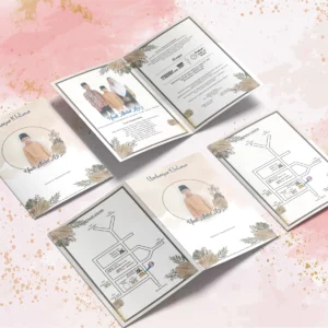 Undangan Cibinong | Undangan Khitan Lipat Dua Lipat Tiga Bahan Brief Card 160 GSM | Surat Undangan Pernikahan Unik Murah - BC 013