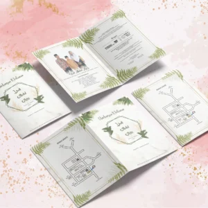 Undangan Cibinong | Undangan Khitan Lipat Dua Lipat Tiga Bahan Brief Card 160 GSM | Surat Undangan Pernikahan Unik Murah - BC 015