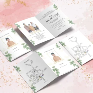 Undangan Cibinong | Undangan Khitan Lipat Dua Lipat Tiga Bahan Brief Card 160 GSM | Surat Undangan Pernikahan Unik Murah - BC 017