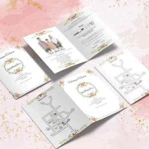 Undangan Cibinong | Undangan Khitan Lipat Dua Lipat Tiga Bahan Brief Card 160 GSM | Surat Undangan Pernikahan Unik Murah - BC 007