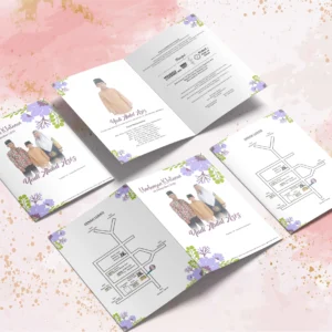 Undangan Cibinong | Undangan Khitan Lipat Dua Lipat Tiga Bahan Brief Card 160 GSM | Surat Undangan Pernikahan Unik Murah - BC 008