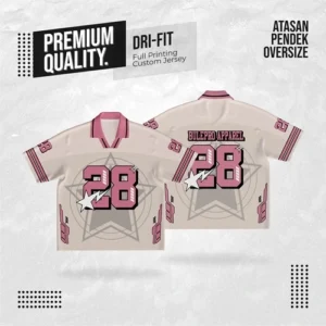 BULEPRO APPAREL - Custom Desain Jersey Printing Boxy Black Magenta Unisex BX-0001